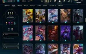 Ouro 4 com TODOS os champs e 135 Skins ( MID / ADC / TOP )