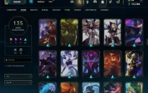 Ouro 4 com TODOS os champs e 135 Skins ( MID / ADC / TOP )