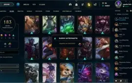 CONTA OURO 2 L COM 183 SKINS E QUASE TODOS OS CHAMPS