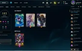 CONTA OURO 2 L COM 183 SKINS E QUASE TODOS OS CHAMPS