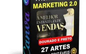 Pack Canva Marketing Digital Dourado e Preto Vol 3
