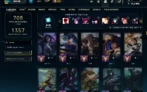 Conta bronze 4 com TODOS os Champs e 319 Skins (Nível 704)