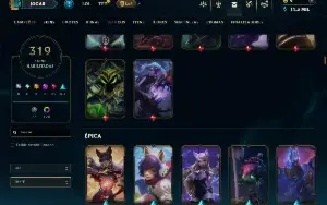 Conta bronze 4 com TODOS os Champs e 319 Skins (Nível 704)