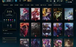 Conta bronze 4 com TODOS os Champs e 319 Skins (Nível 704)