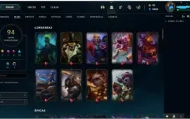 Conta LoL D4 94 skins + valorant passe de batalha nvl 44