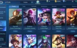 conta mobile legends, 35 heróis e 56 skins - rank mestre II