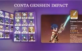 Genshin Impact - Conta com Keqing, Qiqi e Espinha Celestial.