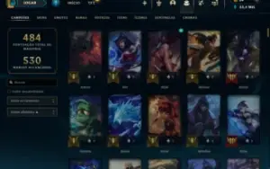 Conta antiga 2012 com 472 skins + todos os champs handlevel