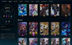 Conta antiga 2012 com 472 skins + todos os champs handlevel