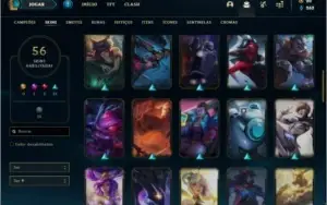 Conta prata 3 com 73 champs e 56 skins