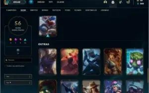 Conta prata 3 com 73 champs e 56 skins