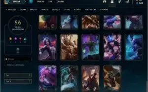 Conta prata 3 com 73 champs e 56 skins