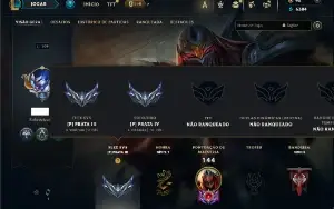 Prata 4 com 70 Champs e 31 Skins ( ADC / MID / JG )