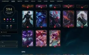 Conta 394 skins 5 ultimate 6 prestígio 6 vitóriosas