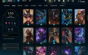 Conta ouro 4 com 140 Champs e 100 Skins + 5 Vitoriosas