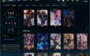 Conta LoL Platina (várias skins com borda e prestígio)