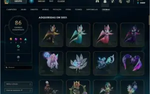 Conta LoL Platina (várias skins com borda e prestígio)