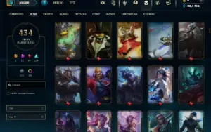 Prata 4 com TODOS os champs e 434 Skins + 5 Prestigios
