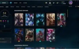Conta League of Legends Com Skins Gold 1 e Passe TFT ativo.