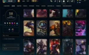 Ouro 1 com 55 Champs e 38 Skins