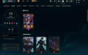 Ouro 1 com 55 Champs e 38 Skins