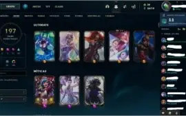 CONTA LOL LVL 464 197 SKINS PLAT 2 MMR D4