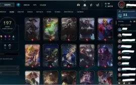 CONTA LOL LVL 464 197 SKINS PLAT 2 MMR D4