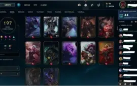 CONTA LOL LVL 464 197 SKINS PLAT 2 MMR D4