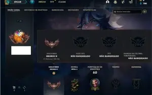 Conta bronze 2 com 8 Skins e 37 Champs