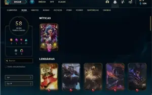 Conta Platina 4 com 84 Champs e 58 Skins