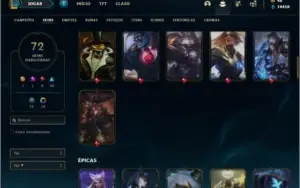 Conta prata 2 com 75 champs e 70 skins + 1 Prestigio