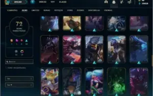 Conta prata 2 com 75 champs e 70 skins + 1 Prestigio