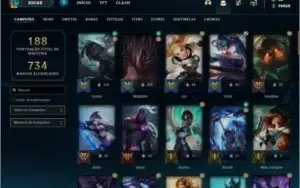 Conta prata 2 com 75 champs e 70 skins + 1 Prestigio