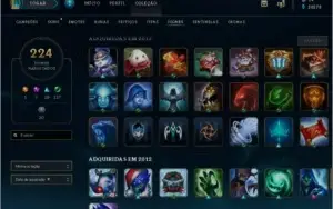 Conta LOL 2012 com 291 Skins
