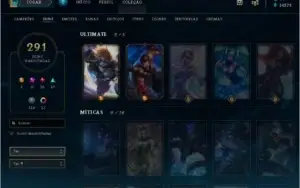 Conta LOL 2012 com 291 Skins