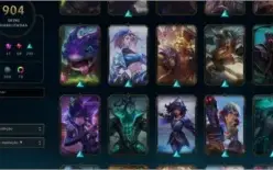 Platina IV - 905 SKINS - 99% Campeões (Exceto VEX)