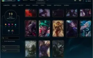 CONTA DE LOL NV 101, UNRANKED, MAIN YASUO, 19 SKINS!!