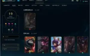 CONTA DE LOL NV 101, UNRANKED, MAIN YASUO, 19 SKINS!!