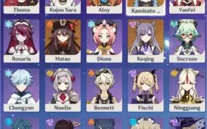 Ayaka + Cortadora de Neblina + Hutao + Keqing AR 36