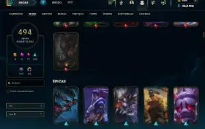 Esmeralda 3 com TODOS os champs e 494 Skins + 10 Vitoriosas
