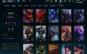 Esmeralda 3 com TODOS os champs e 494 Skins + 10 Vitoriosas