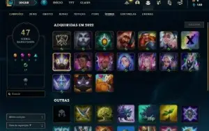 Conta diamante 4 com 35 Champs e 4 Skins + 2 Espolios