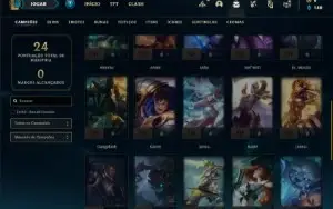 Conta diamante 4 com 35 Champs e 4 Skins + 2 Espolios