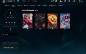 Conta diamante 4 com 35 Champs e 4 Skins + 2 Espolios