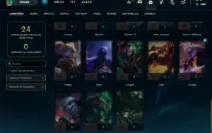 Conta diamante 4 com 35 Champs e 4 Skins + 2 Espolios