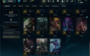 Unranked com 33 Champs e 24 Skins + 2 Fragmentos