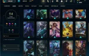 Unranked com 33 Champs e 24 Skins + 2 Fragmentos
