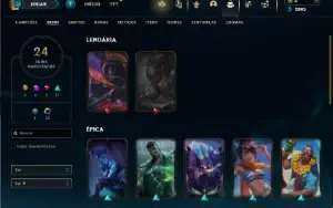 Unranked com 33 Champs e 24 Skins + 2 Fragmentos