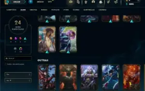 Unranked com 33 Champs e 24 Skins + 2 Fragmentos