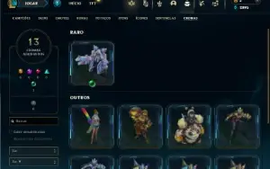 Unranked com 33 Champs e 24 Skins + 2 Fragmentos